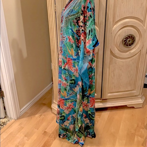 NWT La Moda Tropical Cover Up Caftan Dress or Coverup or Maxi Dress - Picture 5 of 9